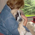 honden foto toen onze pup een pupje was, inmiddels 3 jr. een haar naam is nog steeds PUPKE (60kg.) foto's van onze andere 2 honden komen nog...